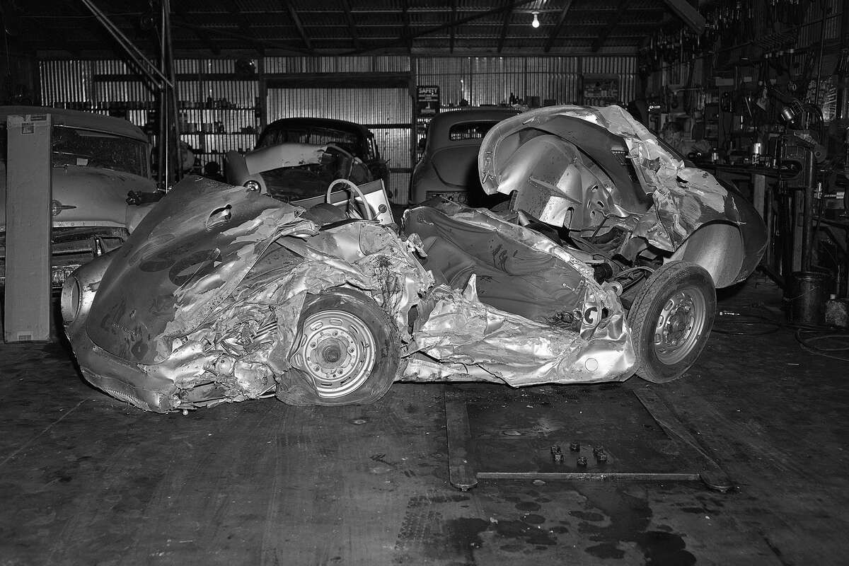 The aftermath of the crash that took James Dean's life