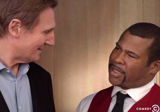 Liam Neeson and Jordan Peele. Pic courtesy: Comedy Central 