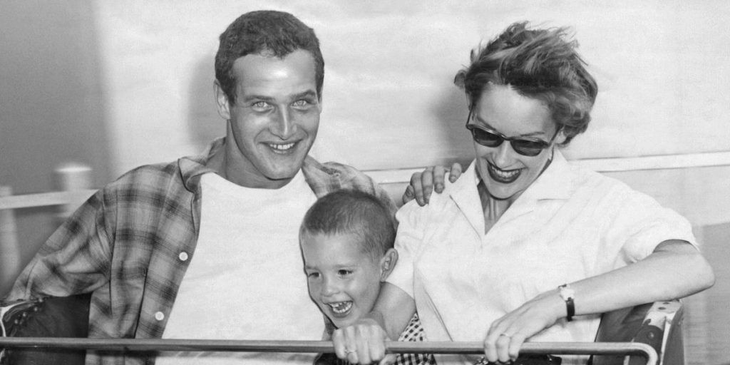 Paul Newman alongside his first wife Jackie Witte