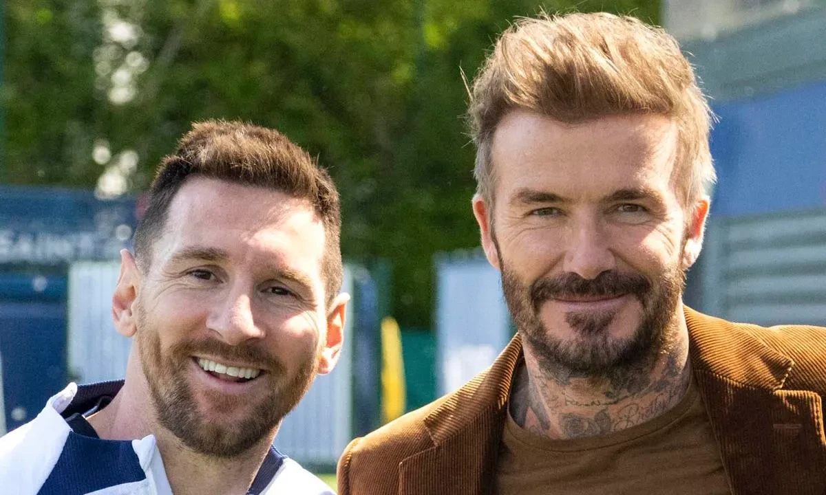 Lionel Messi with Inter Miami co-owner David Beckham