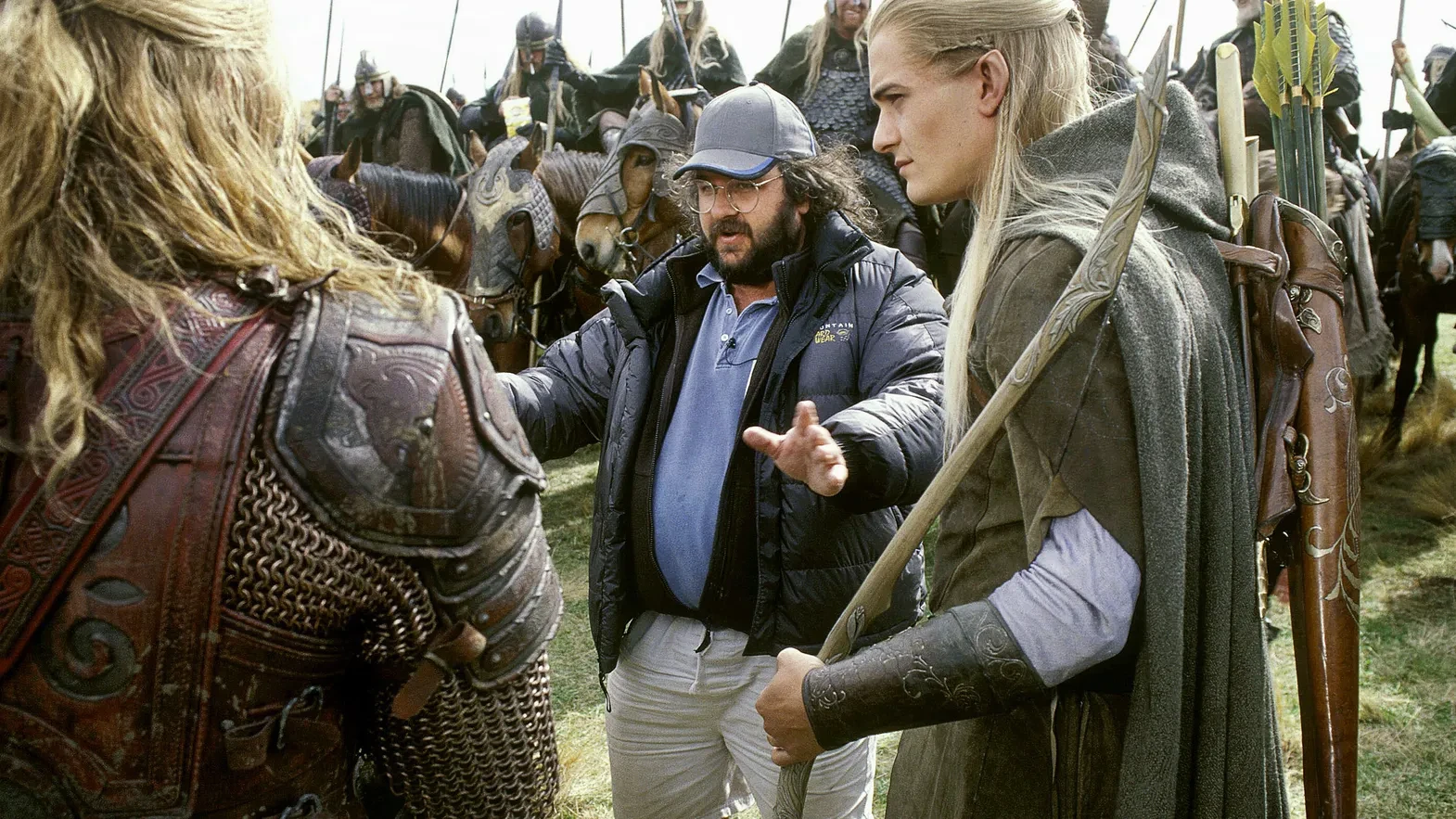 Peter Jackson on the set of The Two Towers