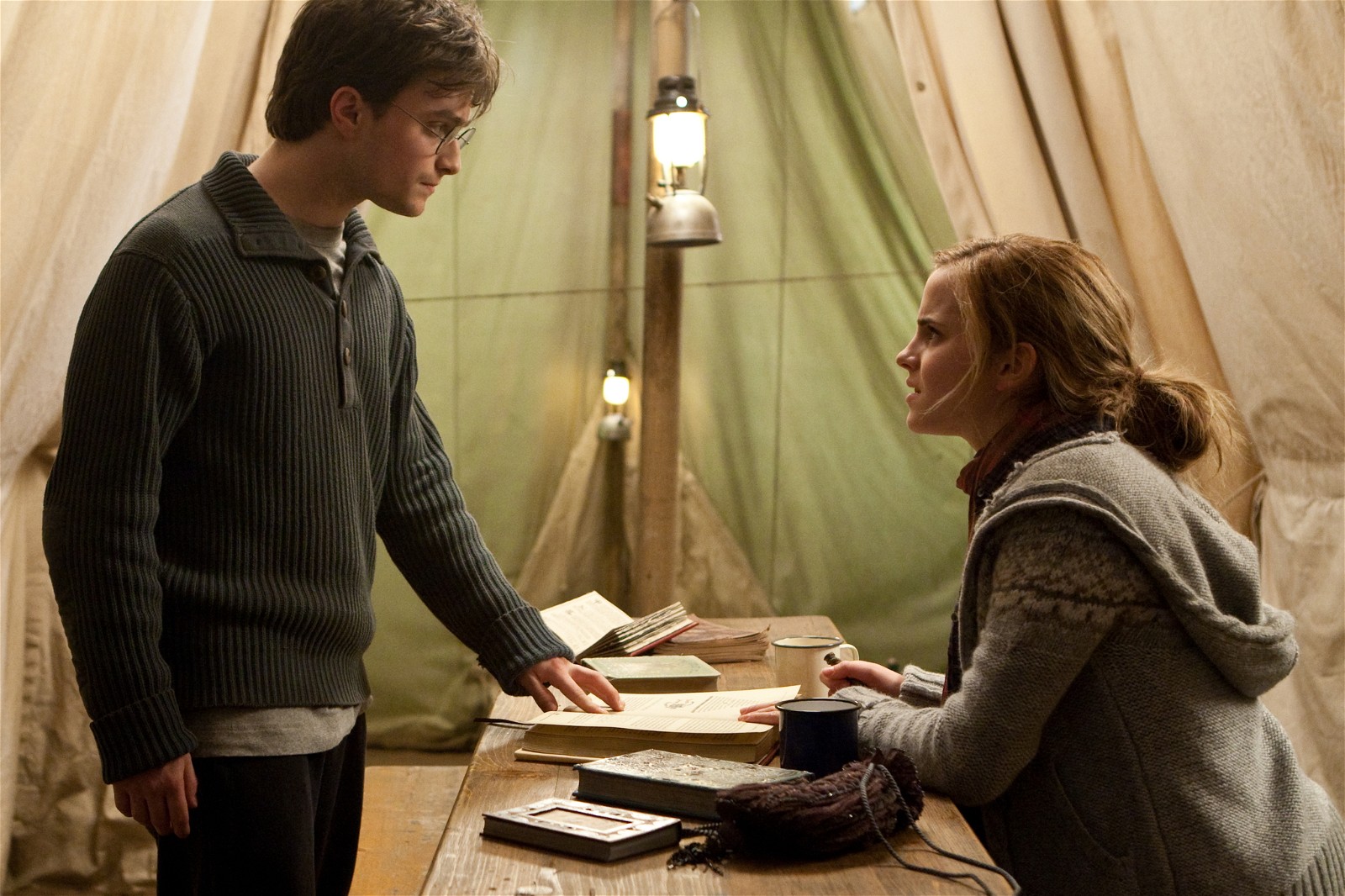 Daniel Radcliffe and Emma Watson in a still from Harry Potter and The Deathly Hallows: Part 1