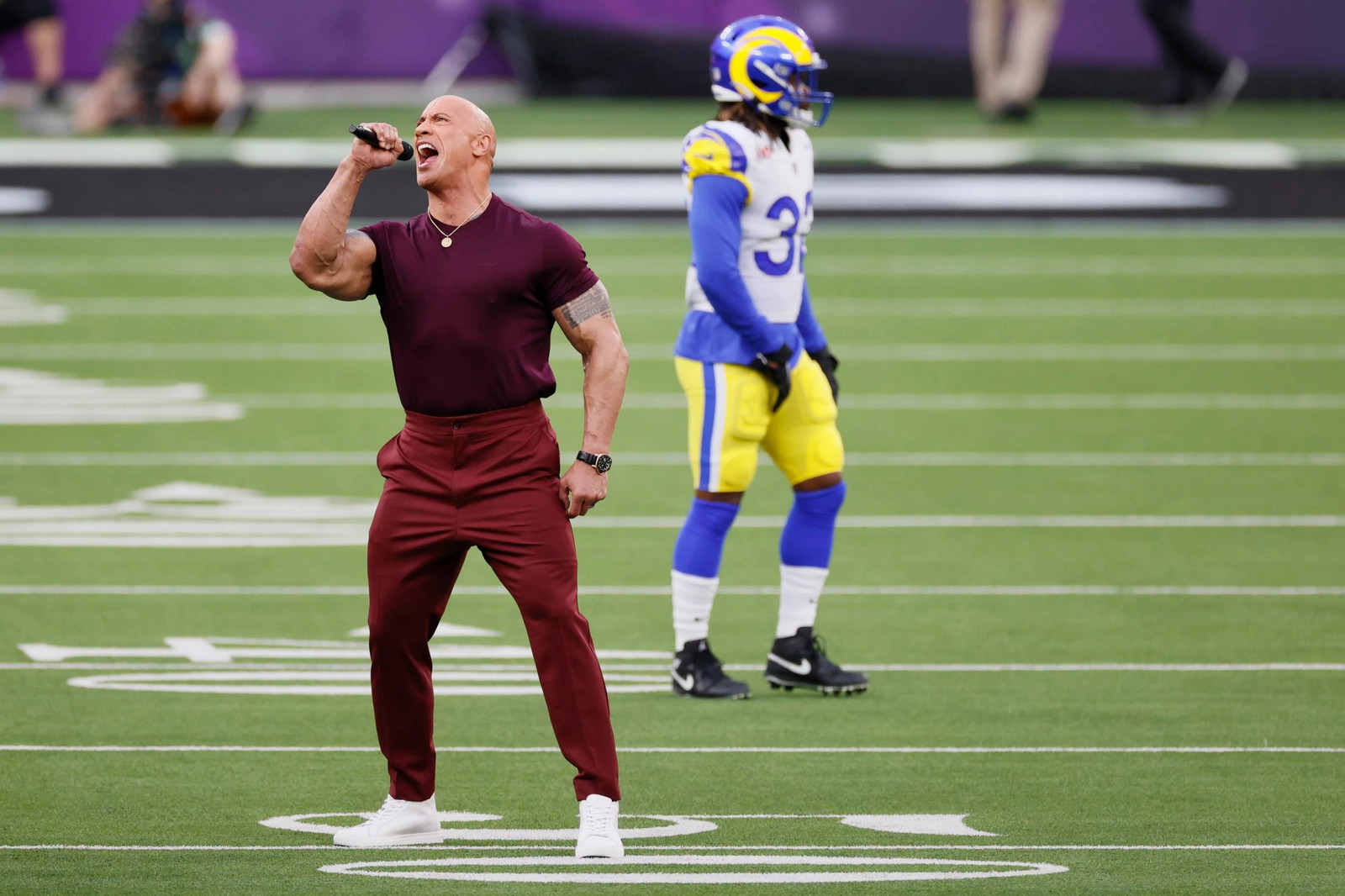 Dwayne Johnson kicks off the Super Bowl season with electrifying opener