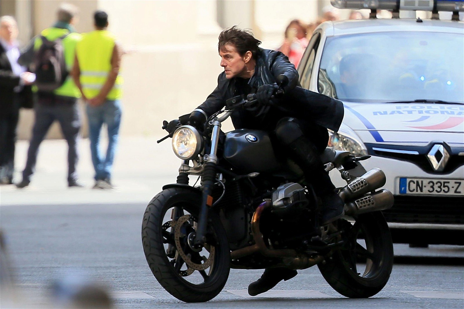 Tom Cruise with his bike