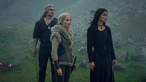 Henry Cavill, Freya Allan, and Anya Chalotra in The Witcher series 
