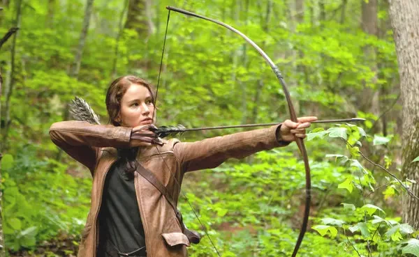 Jennifer Lawrence as Katniss Everdeen in a still from The Hunger Games 