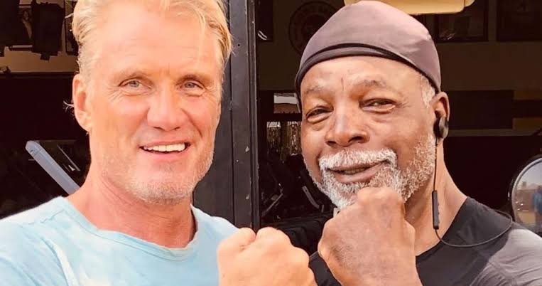 Carl Weathers and Dolph Lundgren 