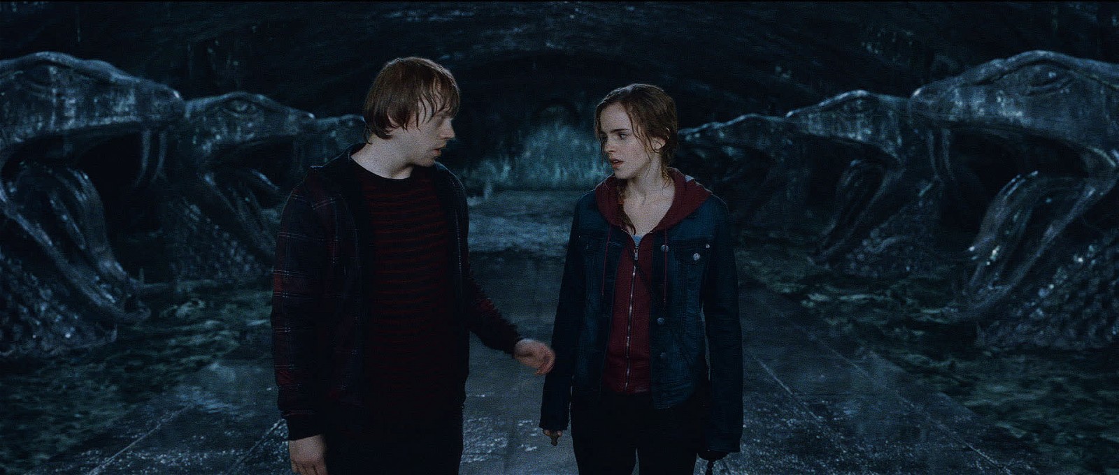 Ron and Hermione in the Chamber of Secrets in Deathly Hallows – Part 2