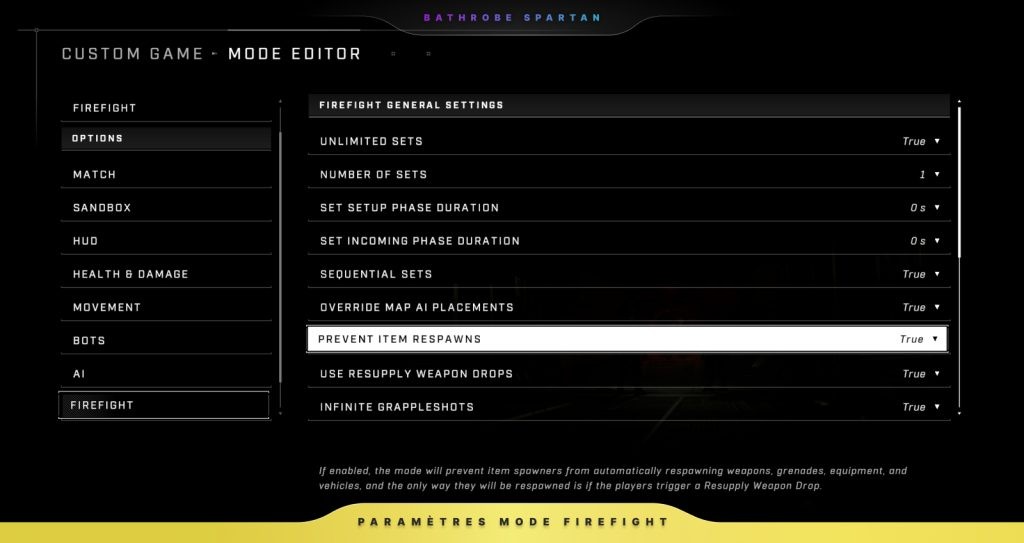 This image, courtesy of Bathrobe Spartan, shows some of the options Halo Infinite's Firefight mode may give players.