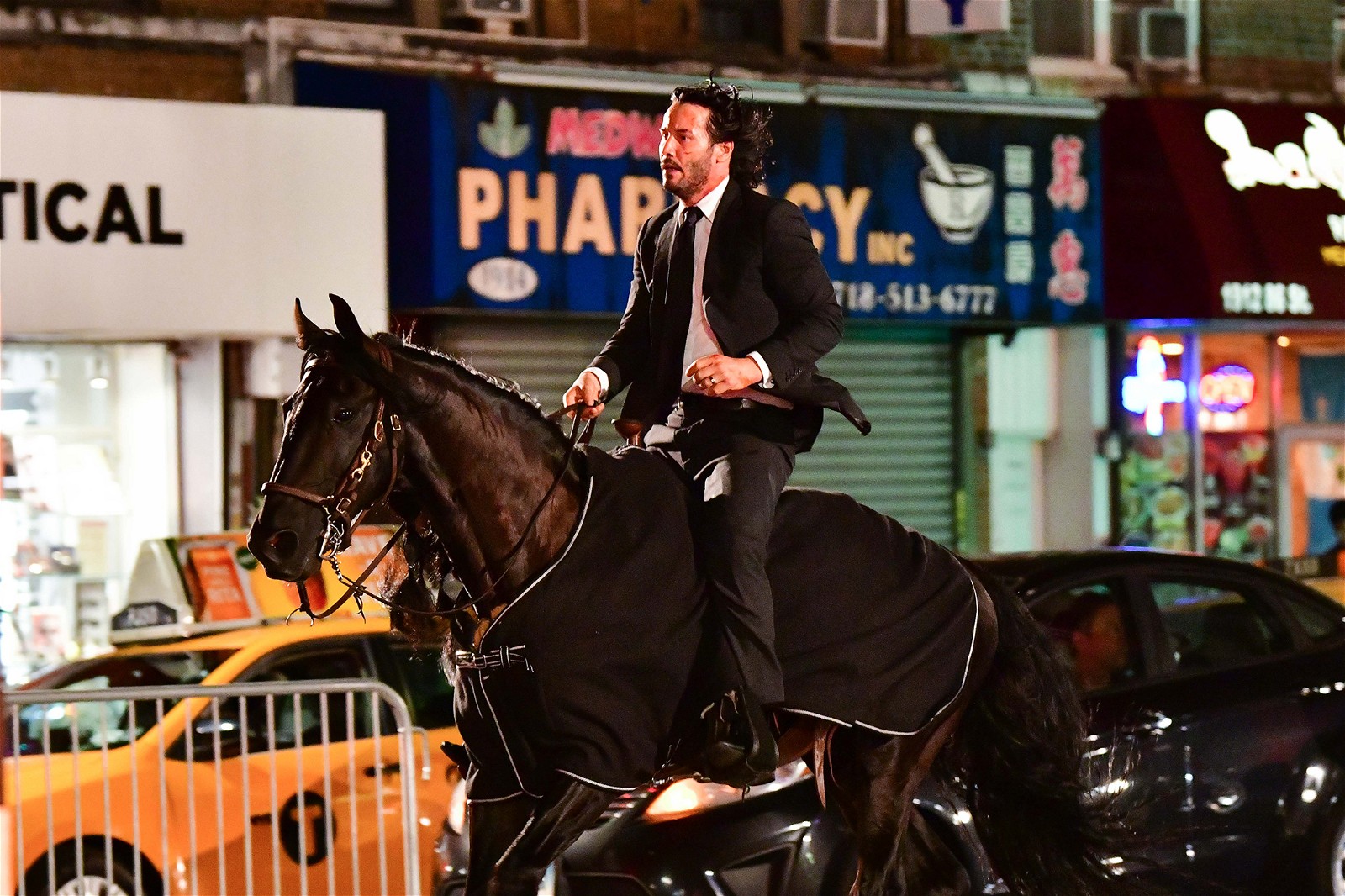 Keanu Reeves rode a horse through New York.