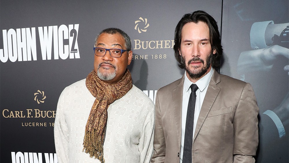Laurence Fishburne and Keanu Reeves. 