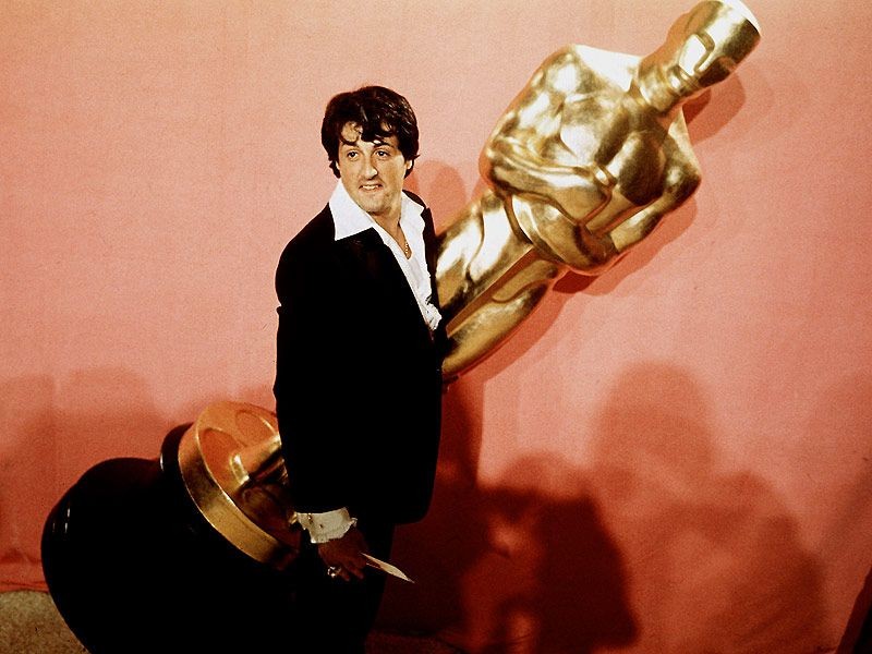 Sylvester Stallone at the 49th Academy Awards