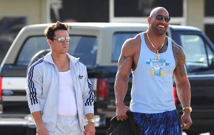 Mark Wahlberg and Dwayne Johnson in Pain and Gain