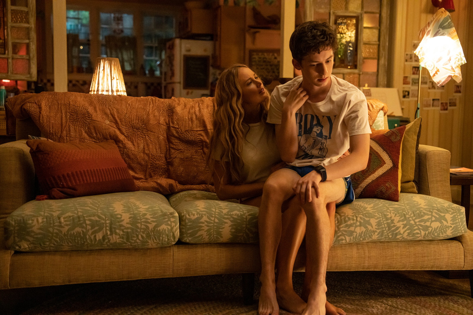 Jennifer Lawrence and Andrew Barth Feldman in a still from No Hard Feelings