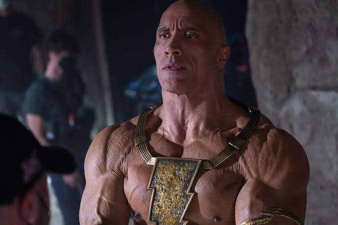 Dwayne Johnson behind the scenes of Black Adam