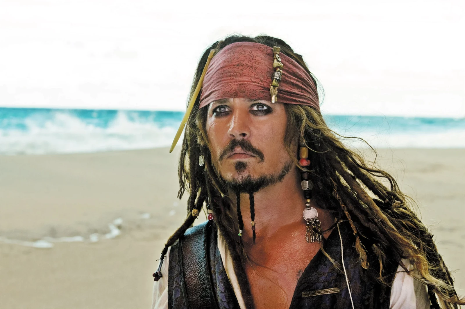 Johnny Depp as Captain Jack Sparrow in Pirates of the Caribbean