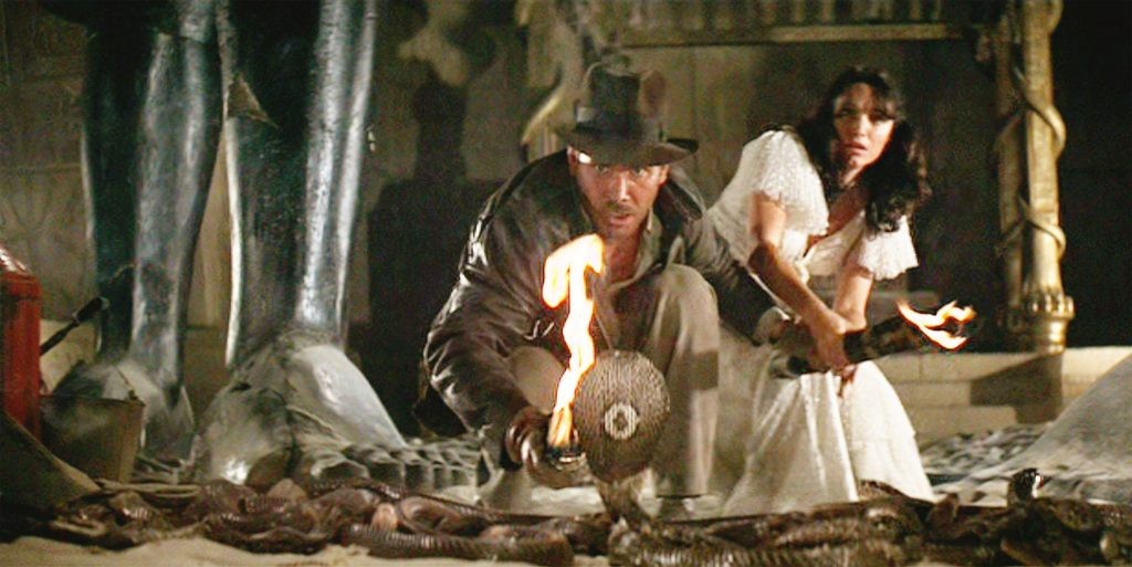 The chamber scene from Indiana Jones and the Raiders of the Lost Ark featuring 9,000 snakes