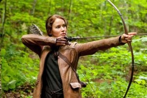 Jennifer Lawrence as Katniss Everdeen in a still from The Hunger Games