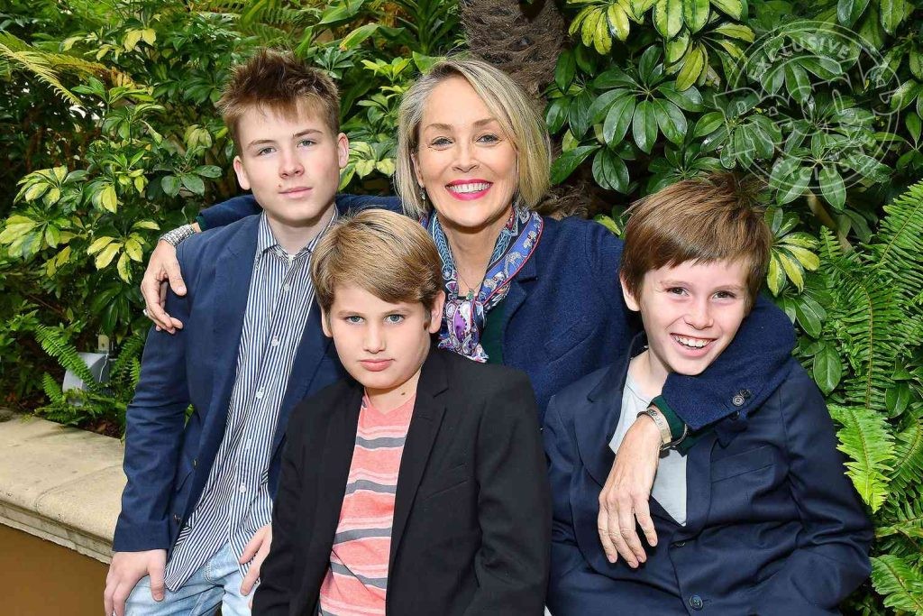 Sharon Stone with her kids