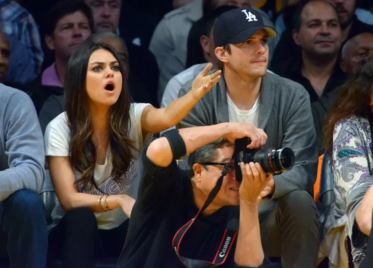 Mila Kunis with her husband, Ashton Kutcher
