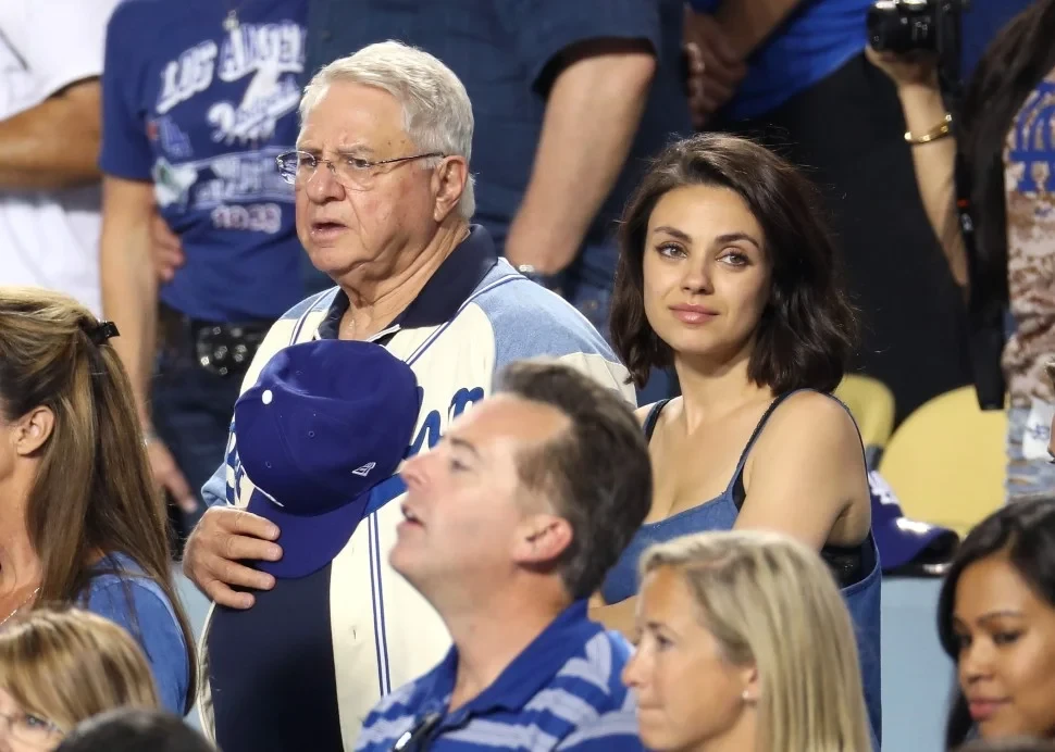 Mila Kunis at a Dodgers game