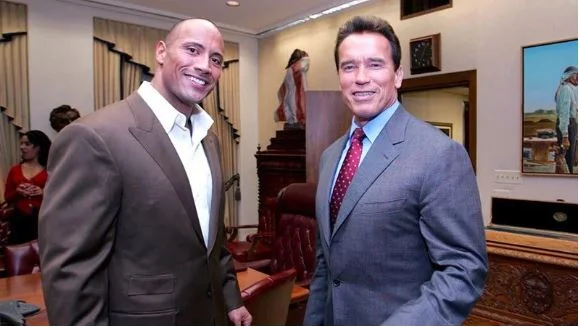 Arnold Schwarzenegger and Dwayne Johnson