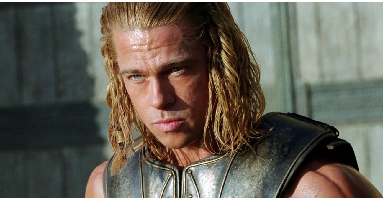 Brad Pitt in a still from Troy