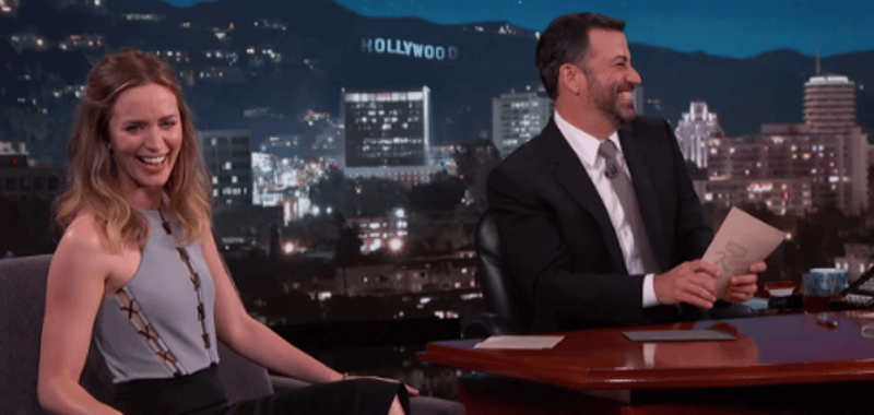 Emily Blunt and Jimmy Kimmel 