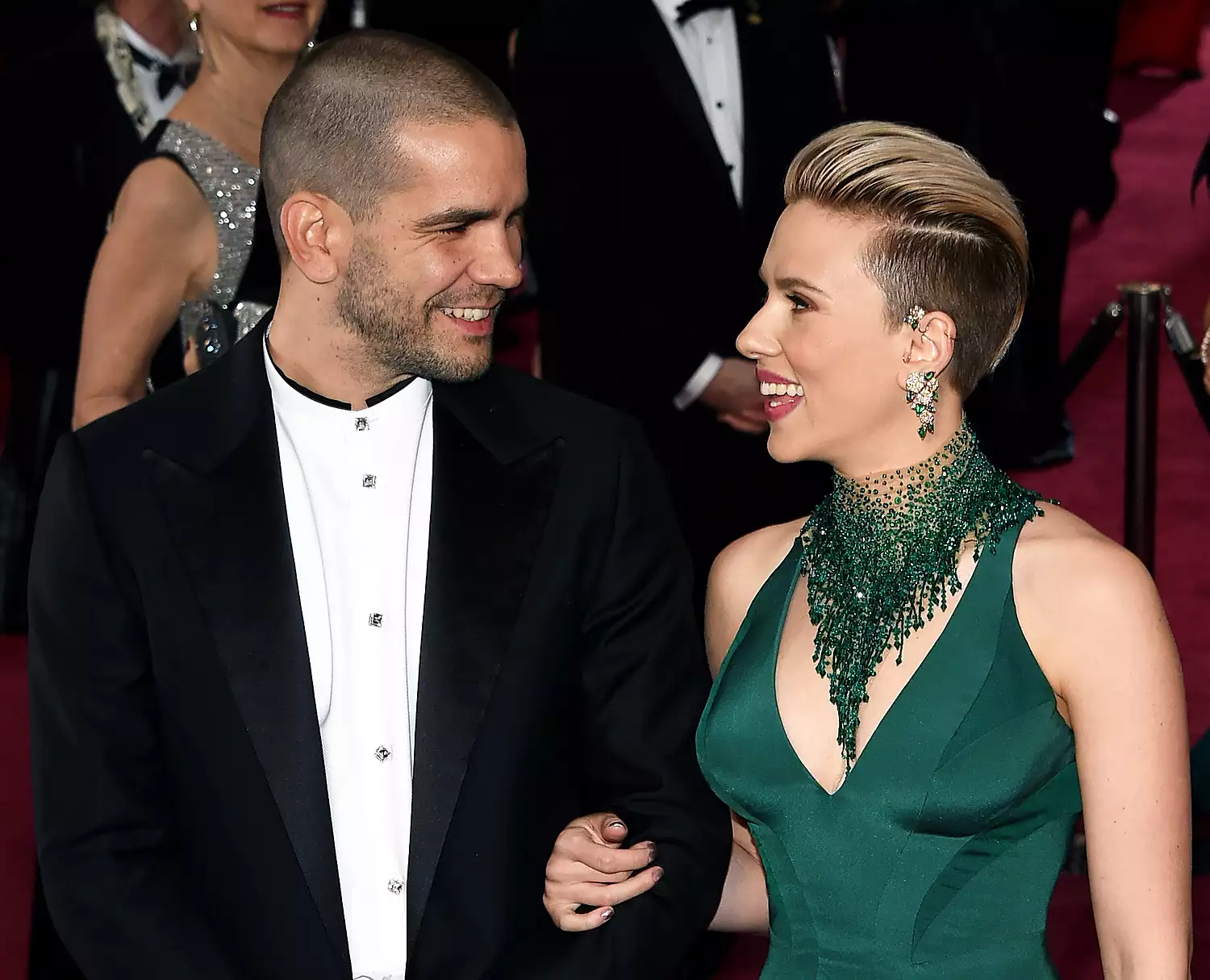 Scarlett Johansson with her ex-husband Romain Dauriac