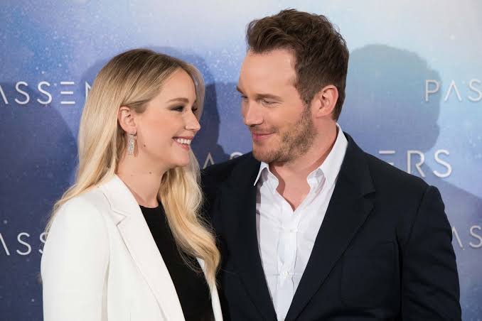 Chris Pratt and Jennifer Lawrence 