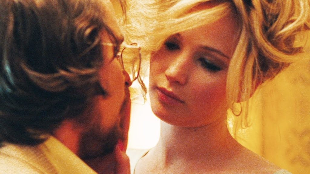 Jennifer Lawrence and Christian Bale in American Hustle