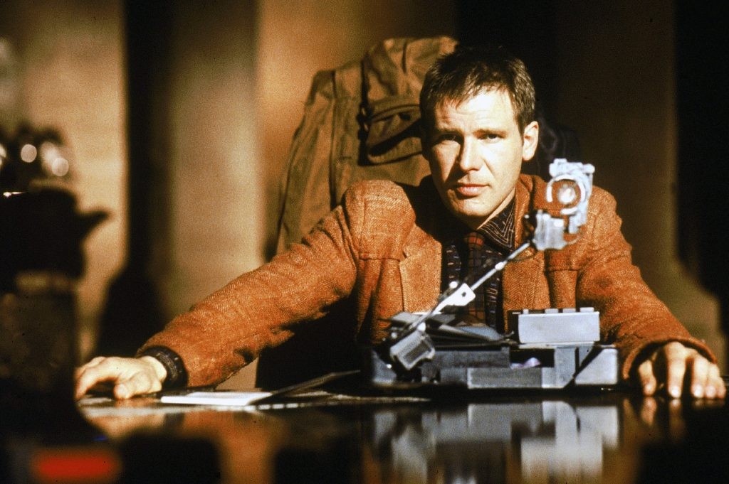 Harrison Ford on the sets of Blade Runner
