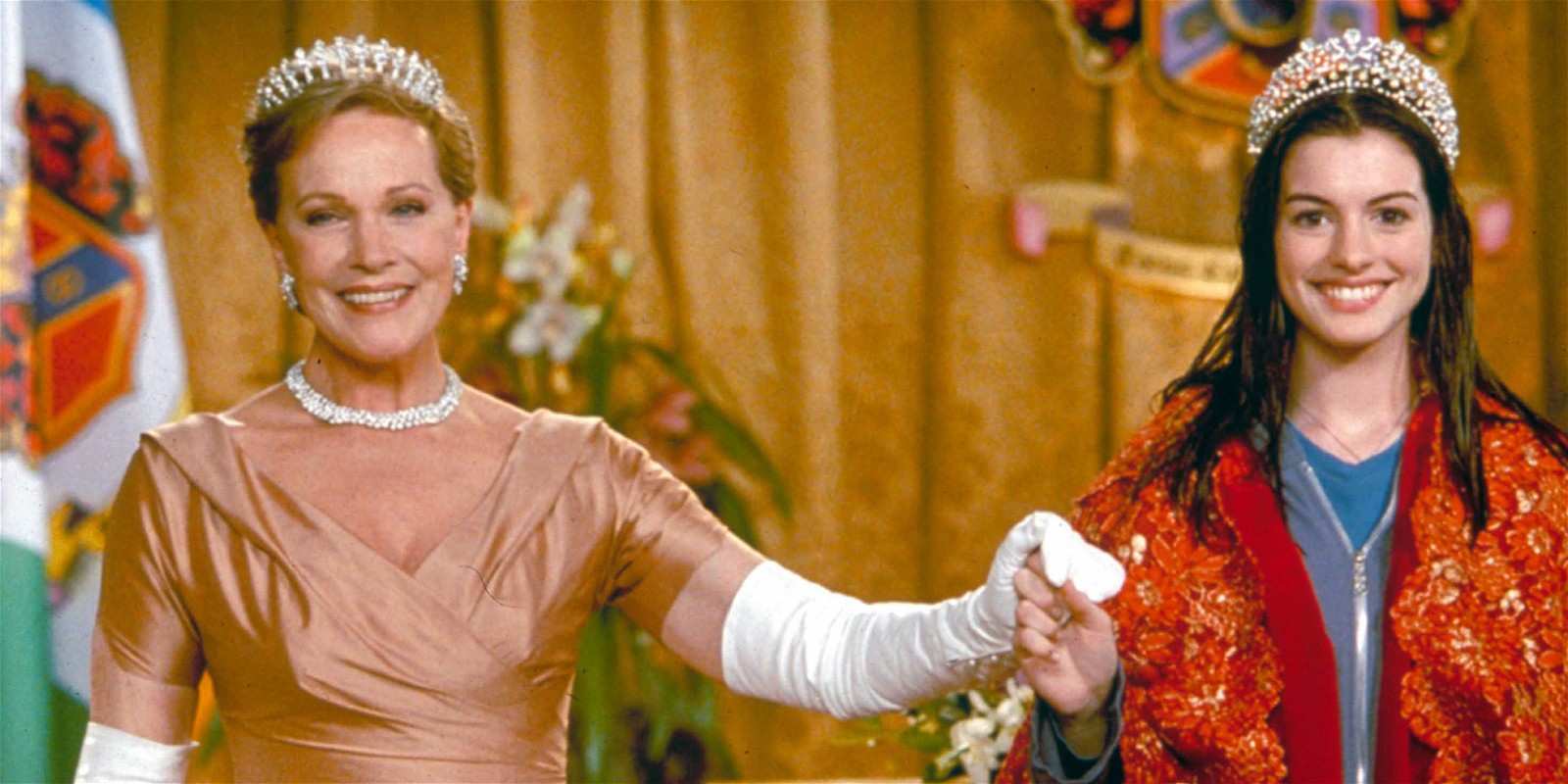 Julie Andrews and Anne Hathaway in The Princess Diaries franchise