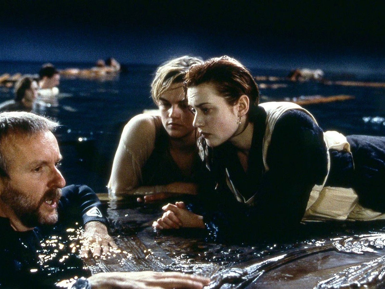 James Cameron directs his leading pair in Titanic