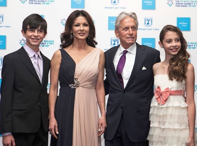 Michael Douglas, Catherine Zeta-Jones, and their two kids. 