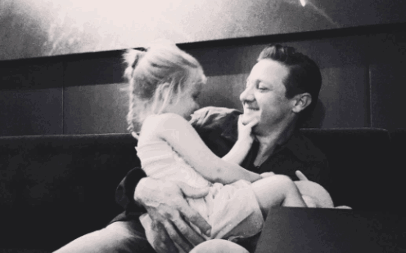 Jeremy Renner with Ava 