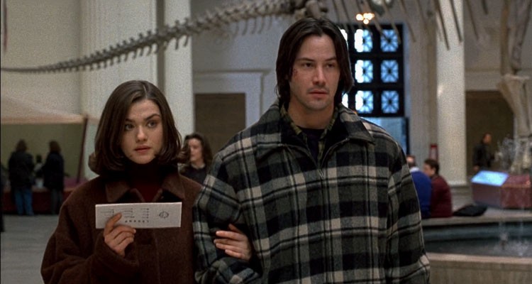 Rachel Weisz and Keanu Reeves in Chain Reaction (1996)