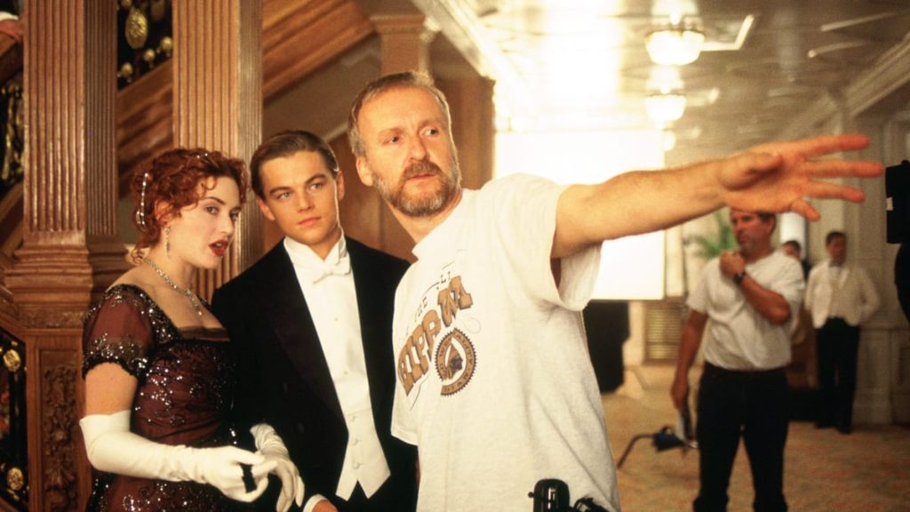 Leonardo DiCaprio, Kate Winslet and James Cameron 