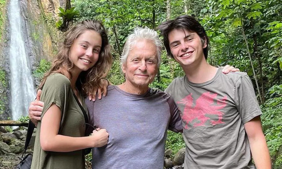 Michael Douglas with his children