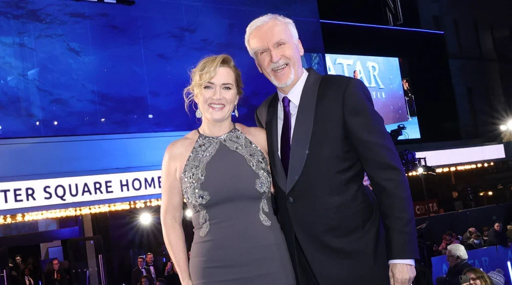 James Cameron and Kate Winslet 