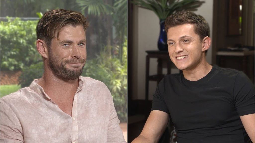 Tom Holland and Chris Hemsworth in the interview