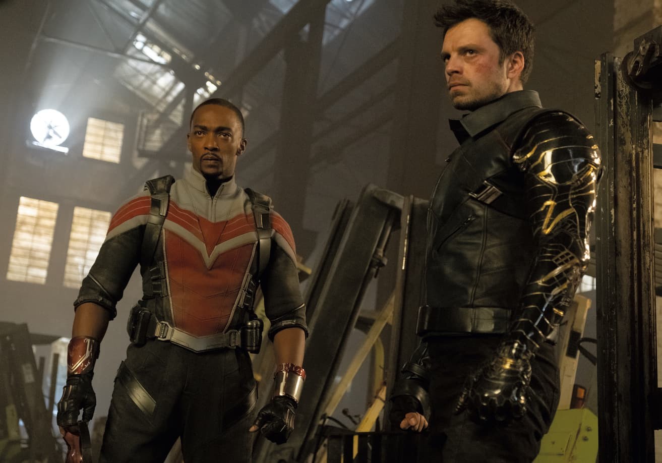 Anthony Mackie and Sebastian Stan as The Falcon and The Winter Soldier in the MCU