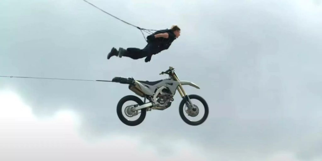 Tom Cruise's insane motorcycle stunt in Mission: Impossible - Dead Reckoning