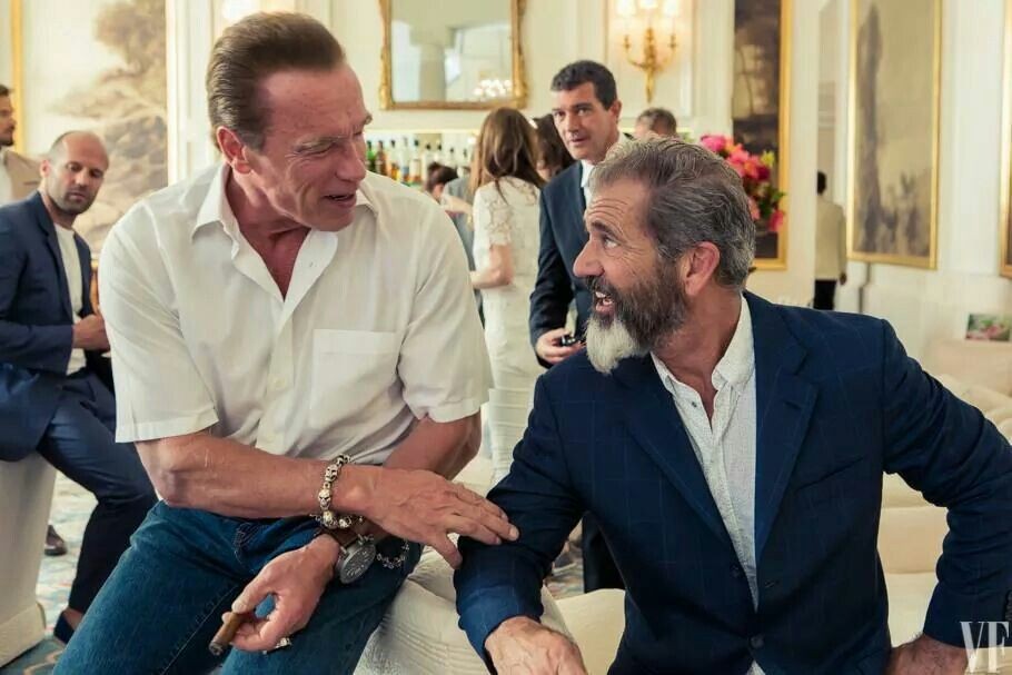 Mel Gibson and Arnold 