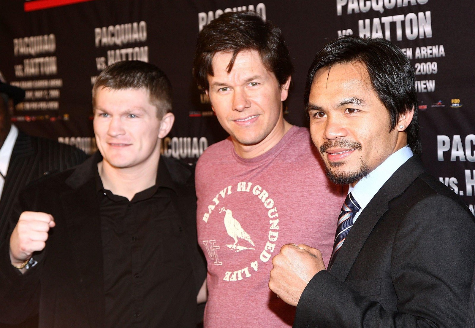 Wahlberg Hatton and Pacquiao