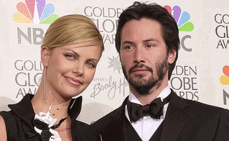 Keanu Reeves and Charlize Theron 