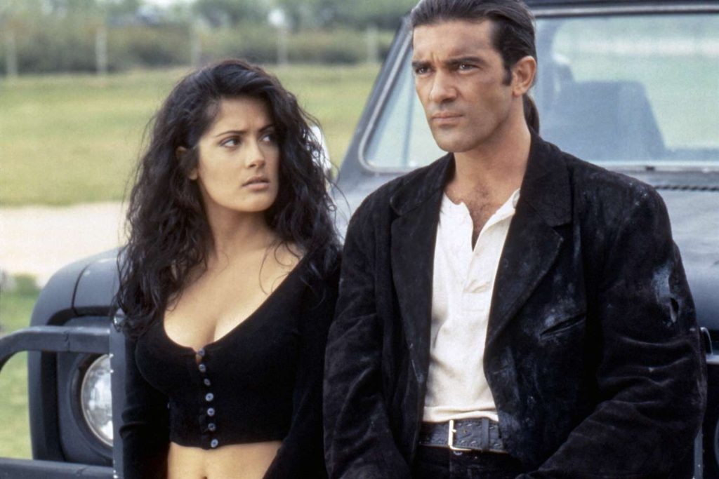 Salma Hayek and Antonio Banderas in a still from Desperado (1995)