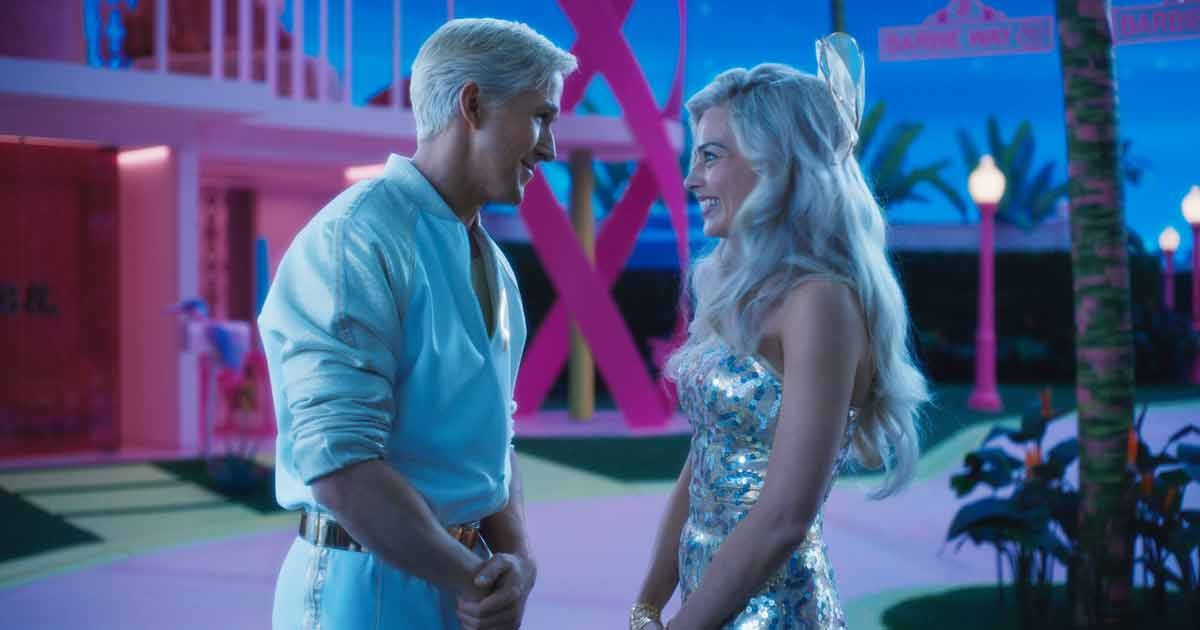 Ryan Gosling and Margot Robbie in a still from Barbie