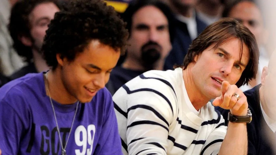 Tom Cruise with his son Connor at a game