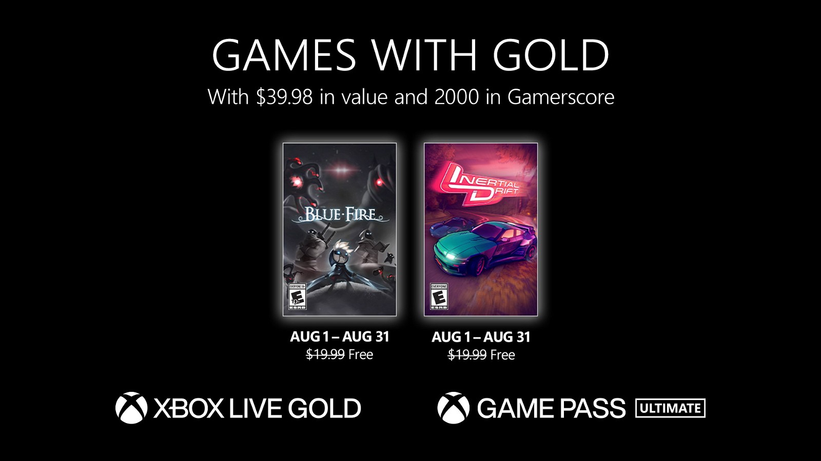 The final two Games with Gold titles will be Blue Fire and Inertial Drift. 
